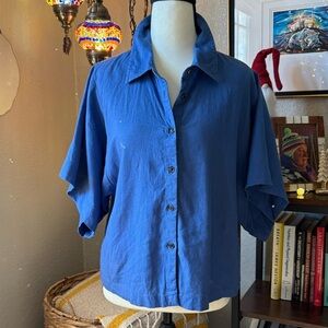 Banana Republic Linen Blend Button-Down Blouse - Size Medium
